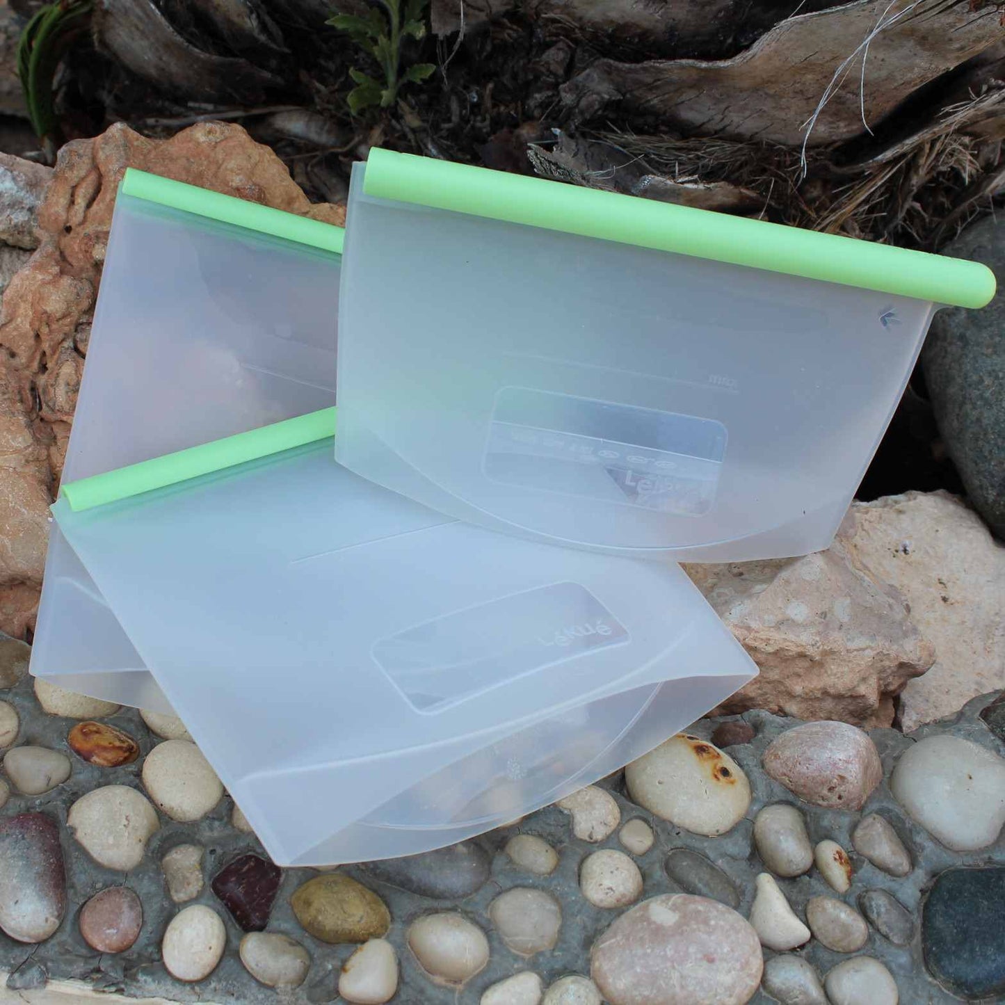 Kit de 3 bolsas reutilizables de silicona
