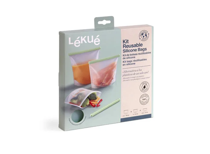 Kit de 3 bolsas reutilizables de silicona - Imagen 7